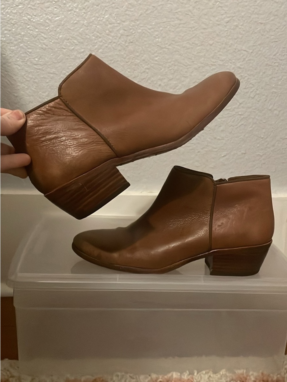 Women’s Sam Edelman petty Brown Leather Ankle Booties